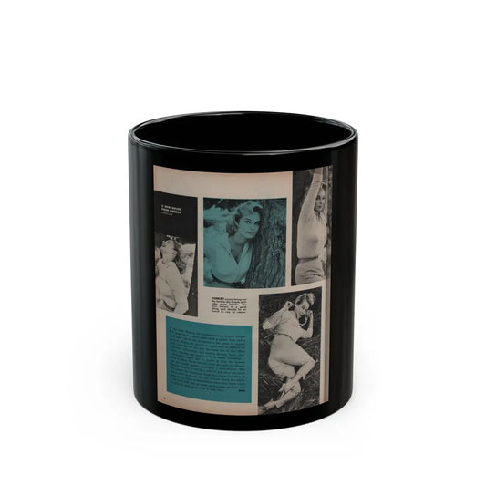 Ingrid Goude #31 - SEE Mag. Jan. '58 - 1 Page, 3 B&W Pics & 1 Color Tinted Pic (Vintage Female Icon) Black Coffee Mug-11oz-Go Mug Yourself