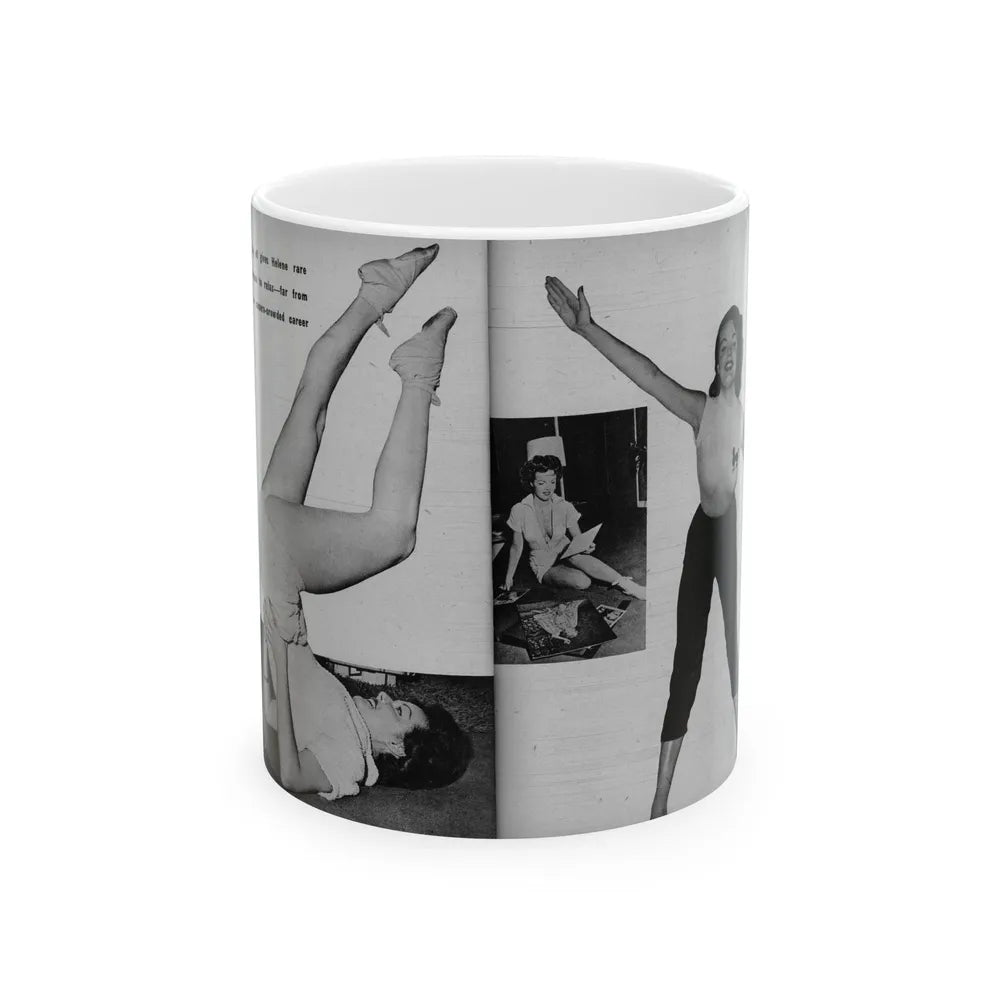 Helene Hayden #09 - 2 Pages, 3 B&W Photos & Caption from EYE Digest Mag. Nov. '53 (Vintage Female Icon) White Coffee Mug-11oz-Go Mug Yourself