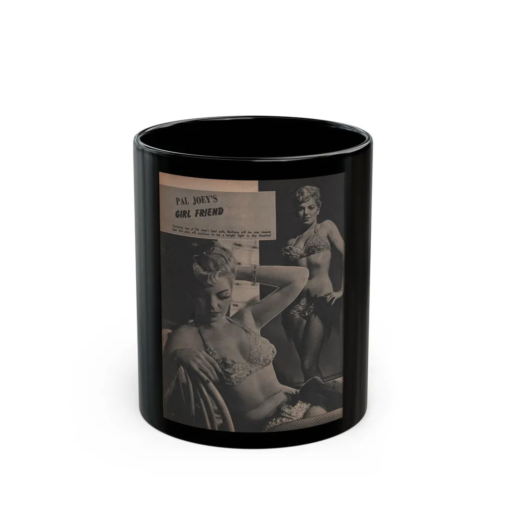 Barbara Nichols #452 - Page 3 of 4 with, 2 B&W Photos & Caption from Sir! Mag. Nov. '52 (Vintage Female Icon) Black Coffee Mug-11oz-Go Mug Yourself