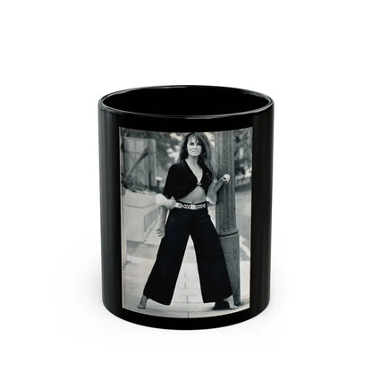 Caroline Munro #242 (Vintage Female Icon) Black Coffee Mug-11oz-Go Mug Yourself