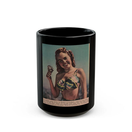 Terry Moore #559 - Magazine Page Photo Clipping (Vintage Female Icon) Black Coffee Mug-15oz-Go Mug Yourself