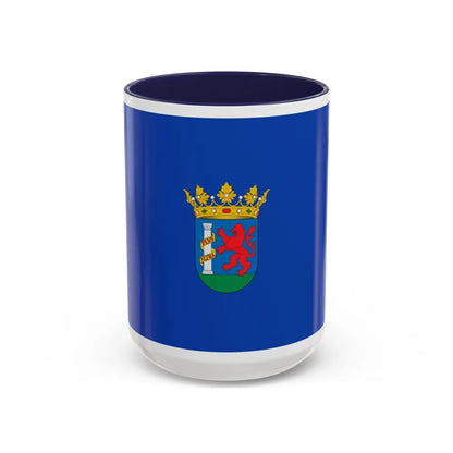 Flag of Badajoz Spain - Accent Coffee Mug-15oz-Navy-Go Mug Yourself