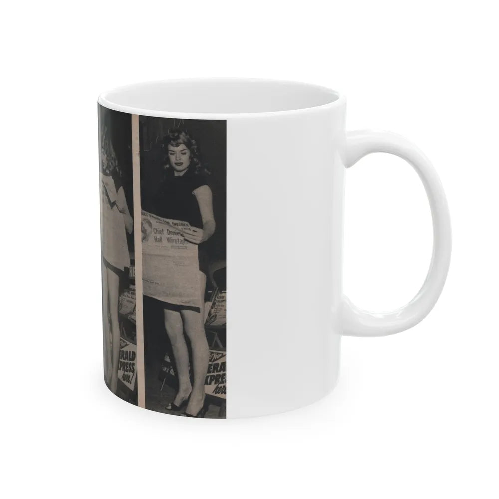 Jayne Mansfield #292 - JAYNE Pocket Magazine Pages 28 & 29 (Vintage Female Icon) White Coffee Mug-Go Mug Yourself