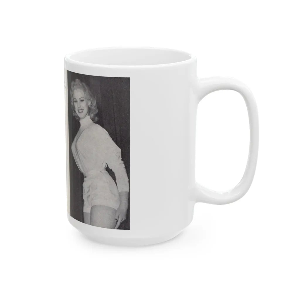 Norma Sykes #151 - 66 PHOTOGRAPHS OF Sabrina U.K. Pocket Mag. Pages 32 & 33 (Vintage Female Icon) White Coffee Mug-Go Mug Yourself