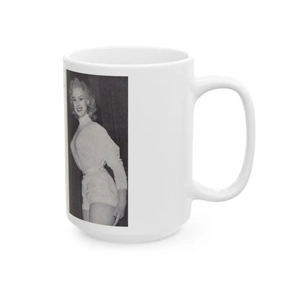 Norma Sykes #151 - 66 PHOTOGRAPHS OF Sabrina U.K. Pocket Mag. Pages 32 & 33 (Vintage Female Icon) White Coffee Mug-Go Mug Yourself