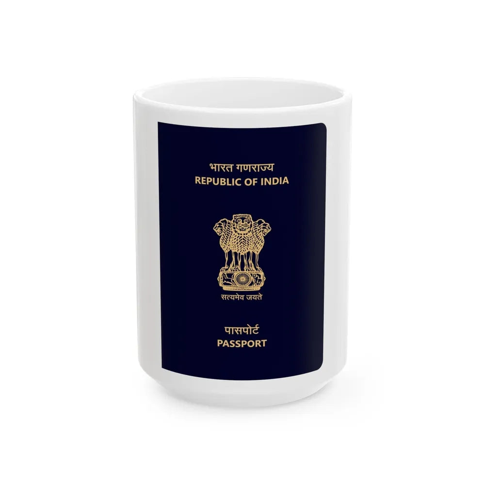 Indian Passport - White Coffee Mug-15oz-Go Mug Yourself