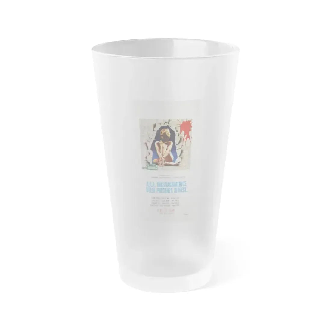 A.A.A. MASSEUSE, GOOD-LOOKING, OFFERS HER SERVICES 1972 Movie Poster - Frosted Pint Glass 16oz 16oz Frosted - Go Mug Yourself