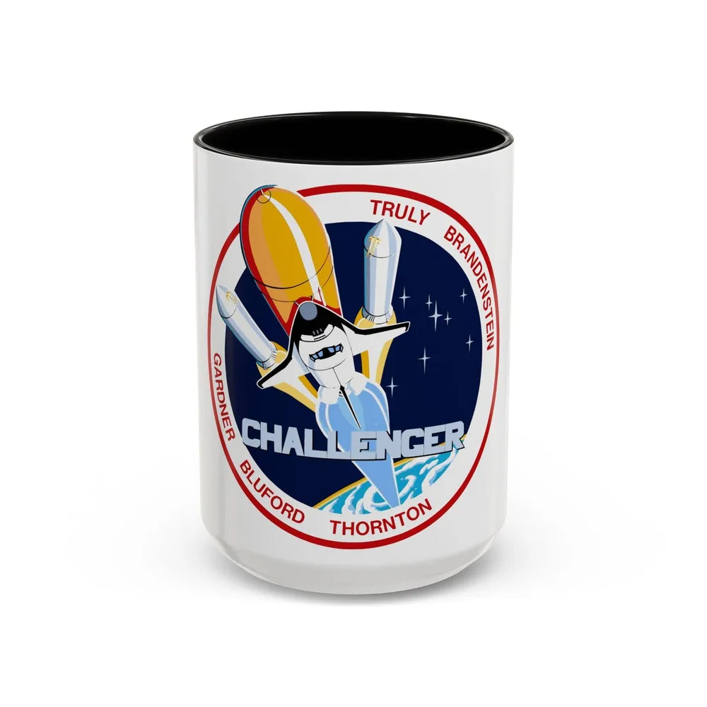 STS 8 (NASA) Accent Coffee Mug-15oz-Black-Go Mug Yourself