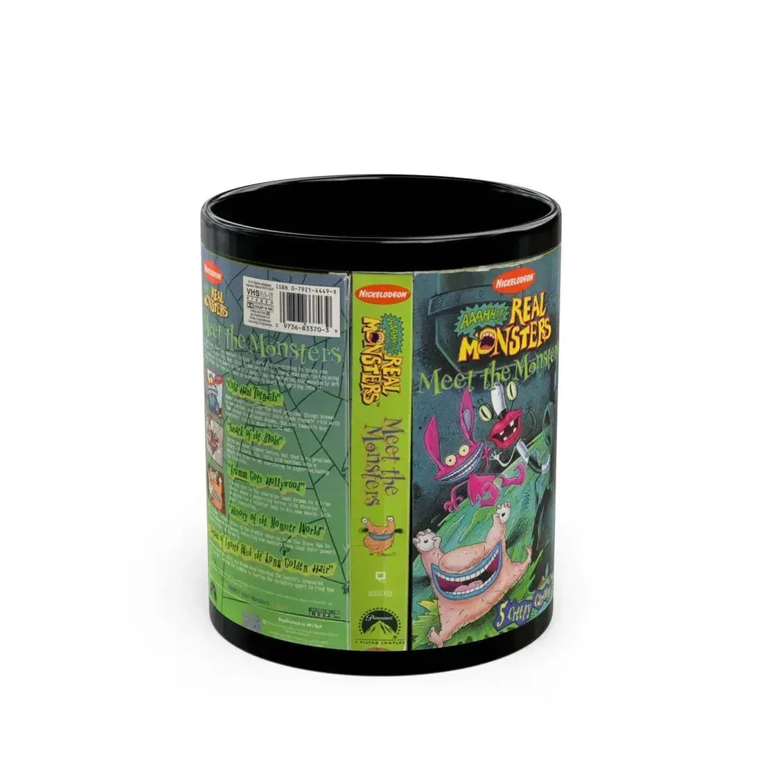 AAAHHH REAL MONSTERS MEET THE MONSTERS (VHS COVER) - Black Coffee Mug 11oz - Go Mug Yourself