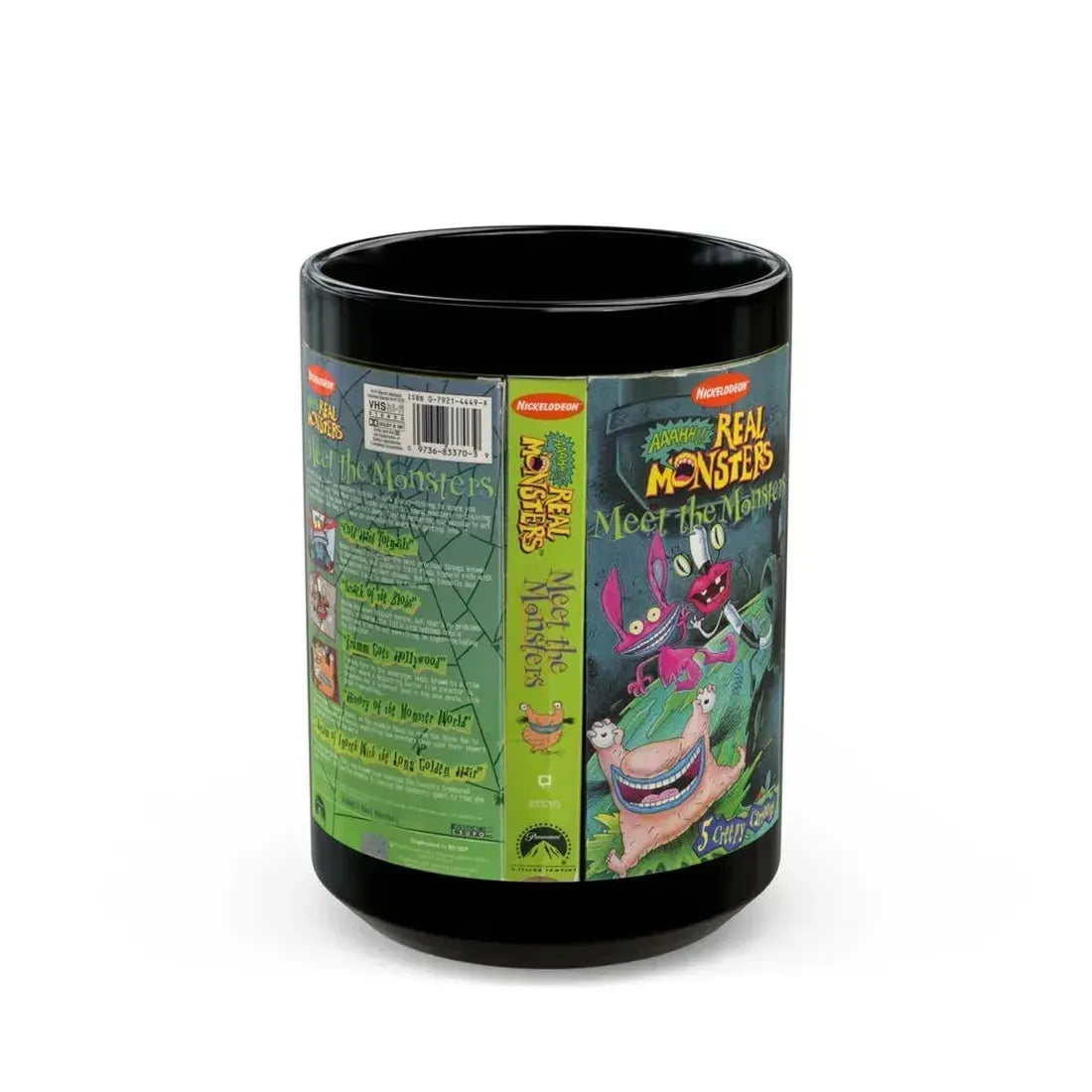 AAAHHH REAL MONSTERS MEET THE MONSTERS (VHS COVER) - Black Coffee Mug 15oz - Go Mug Yourself