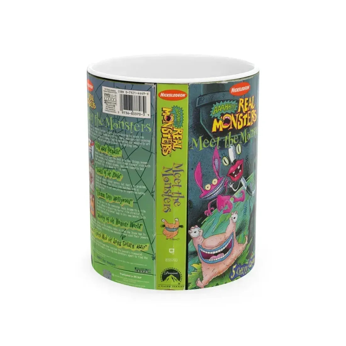 AAAHHH REAL MONSTERS MEET THE MONSTERS (VHS COVER) - White Coffee Mug 11oz - Go Mug Yourself