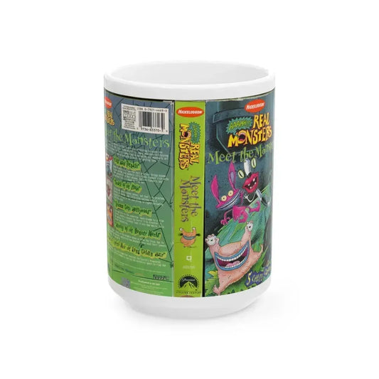 AAAHHH REAL MONSTERS MEET THE MONSTERS (VHS COVER) - White Coffee Mug 15oz - Go Mug Yourself
