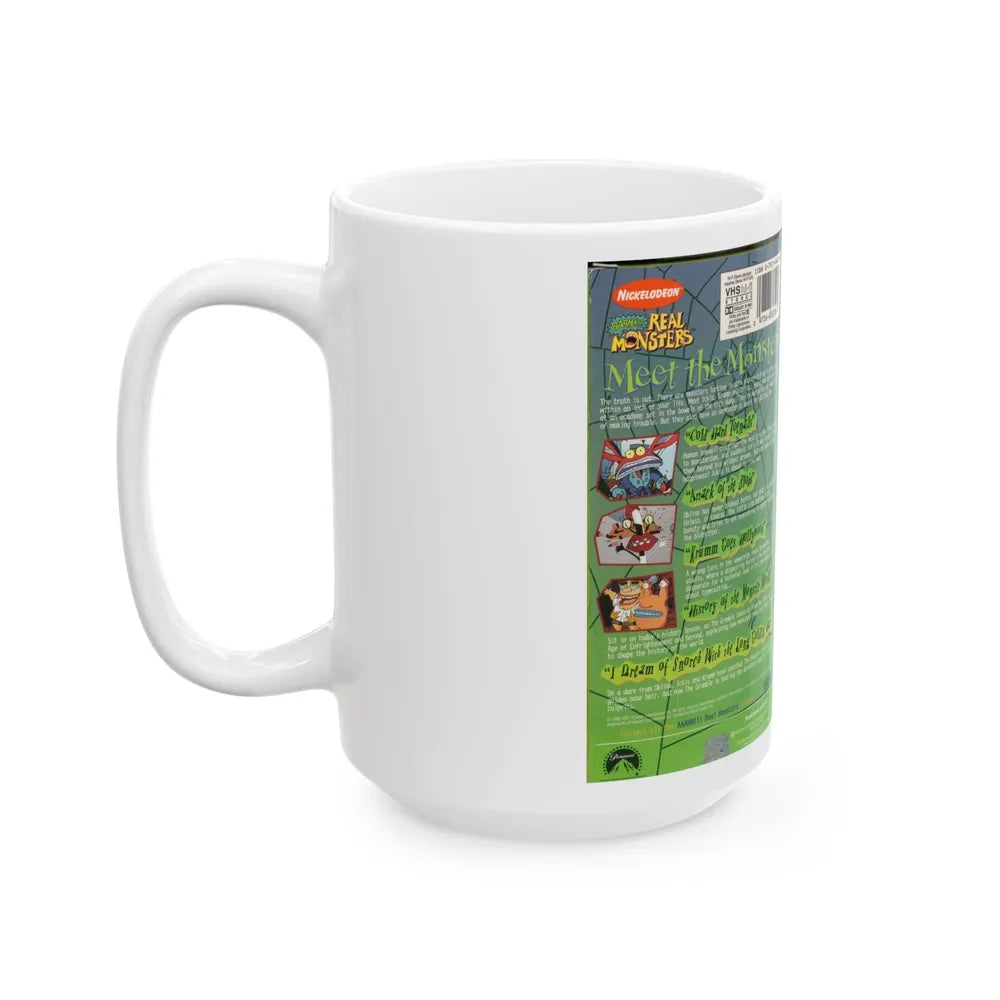 AAAHHH REAL MONSTERS MEET THE MONSTERS (VHS COVER) - White Coffee Mug-Go Mug Yourself