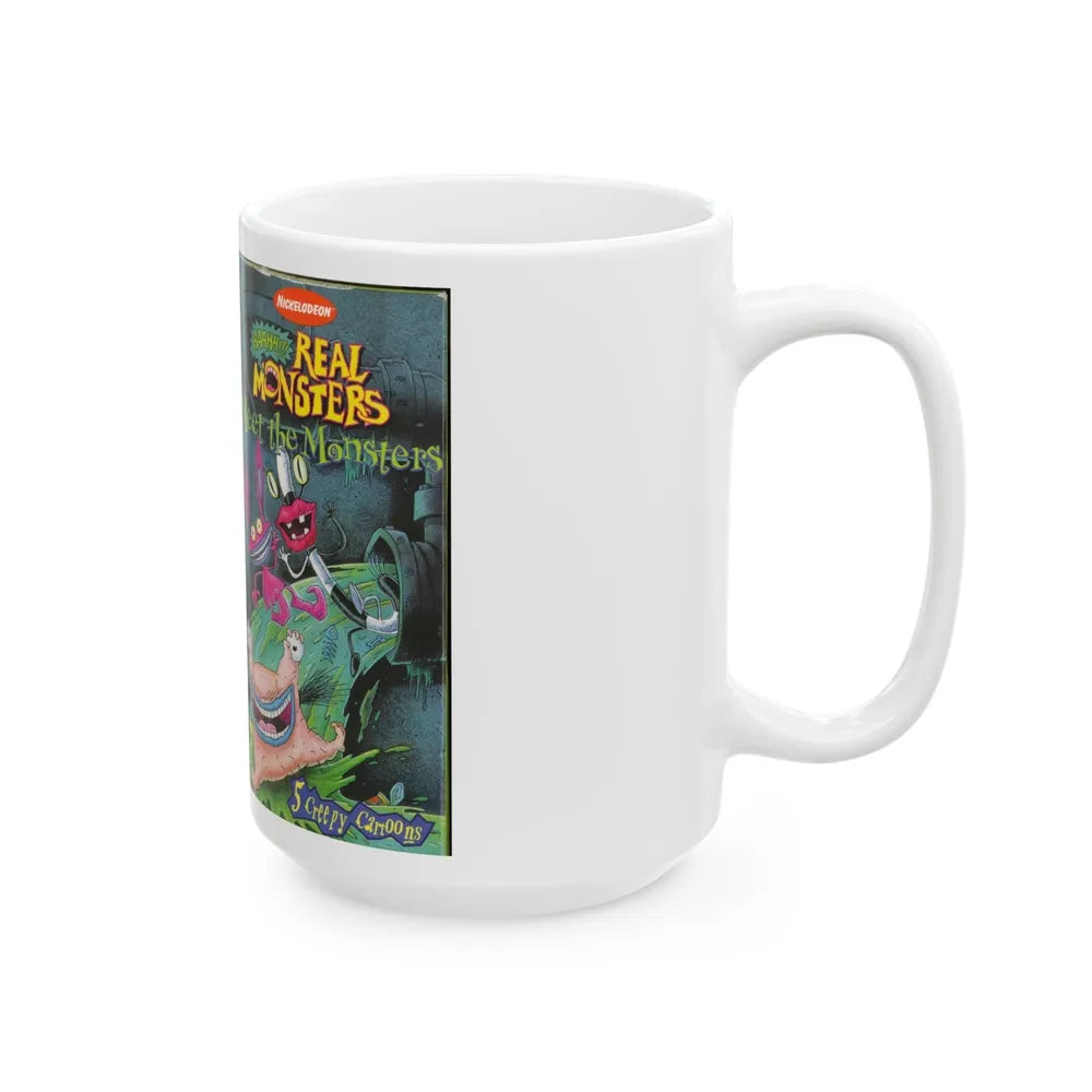 AAAHHH REAL MONSTERS MEET THE MONSTERS (VHS COVER) - White Coffee Mug-Go Mug Yourself