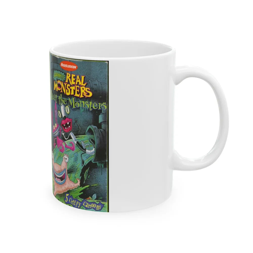 AAAHHH REAL MONSTERS MEET THE MONSTERS (VHS COVER) - White Coffee Mug-Go Mug Yourself