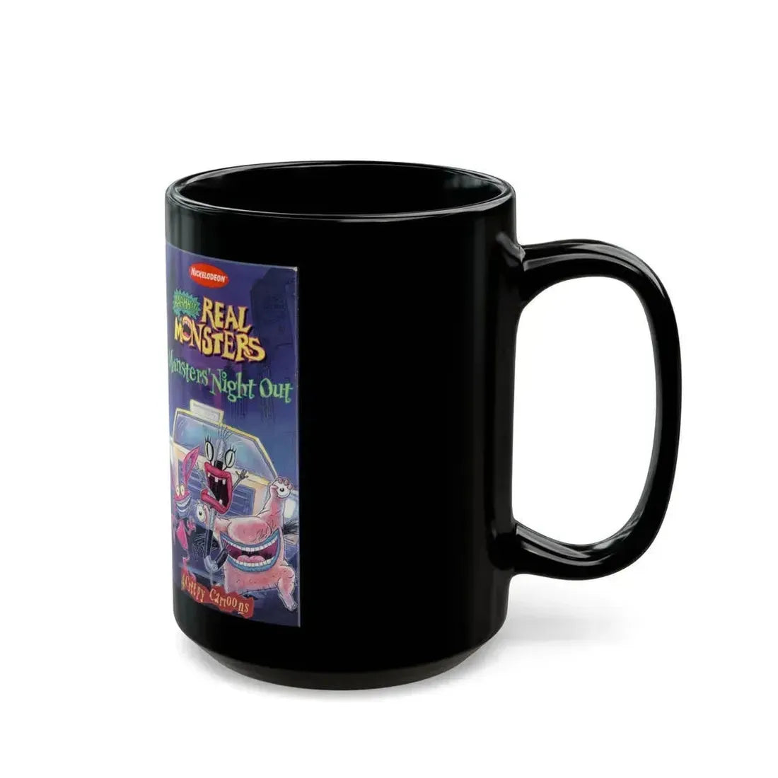 AAAHHH REAL MONSTERS MONSTERS NIGHT OUT (VHS COVER) - Black Coffee Mug - Go Mug Yourself