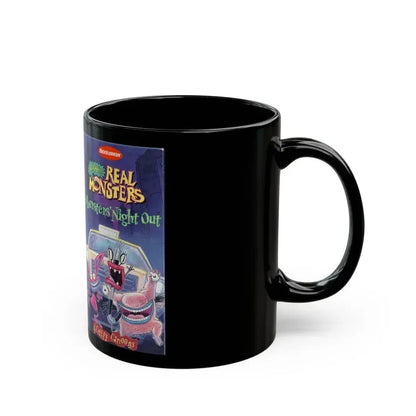 AAAHHH REAL MONSTERS MONSTERS NIGHT OUT (VHS COVER) - Black Coffee Mug - Go Mug Yourself