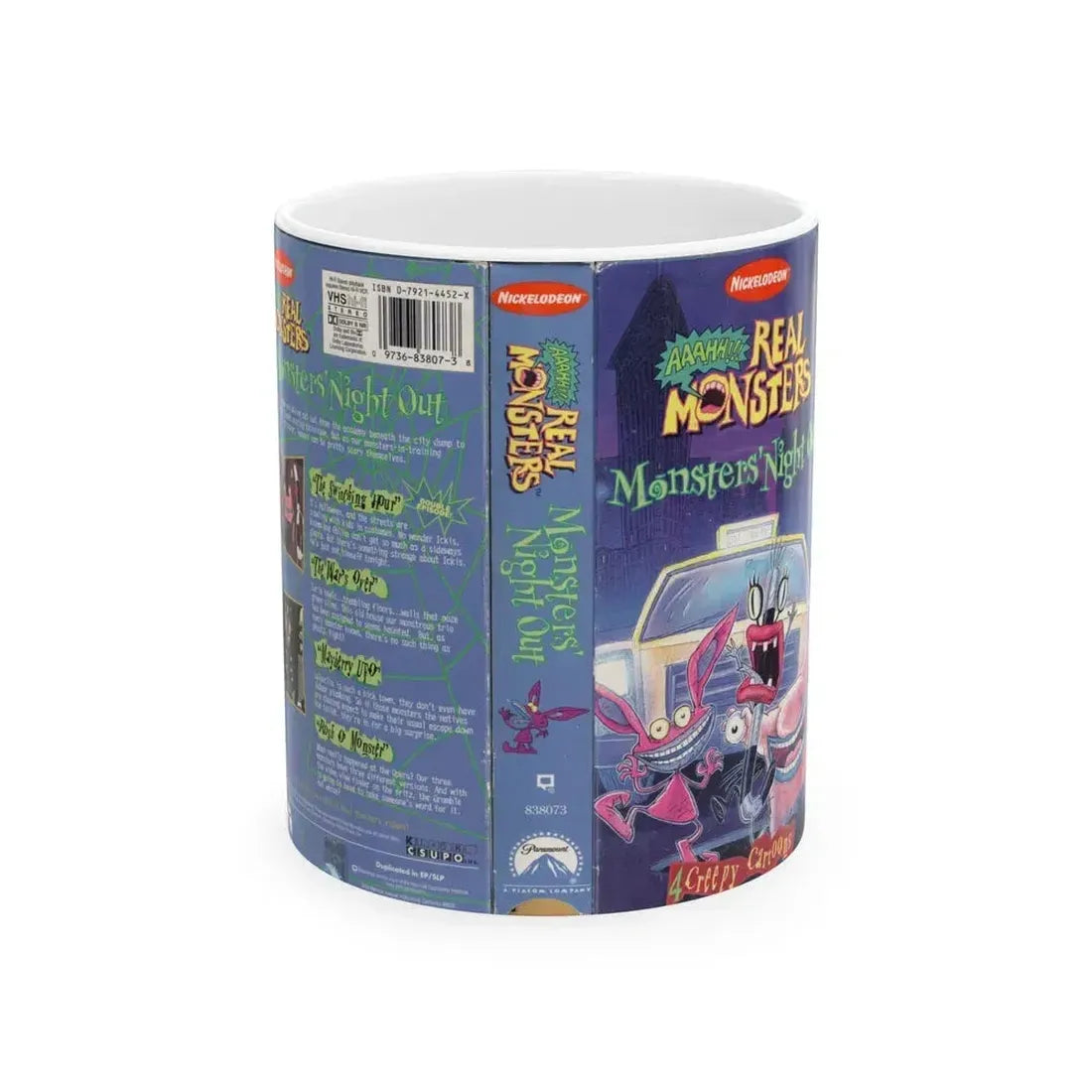 AAAHHH REAL MONSTERS MONSTERS NIGHT OUT (VHS COVER) - White Coffee Mug 11oz - Go Mug Yourself