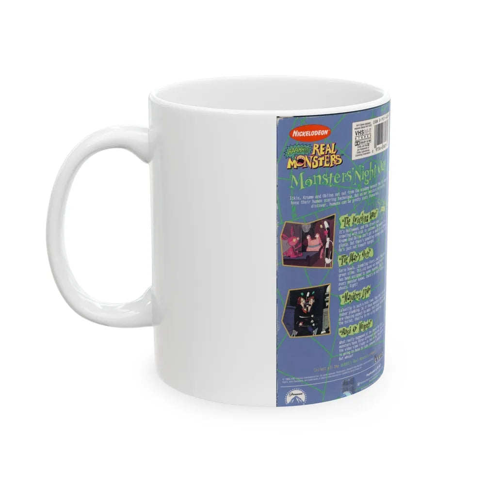 AAAHHH REAL MONSTERS MONSTERS NIGHT OUT (VHS COVER) - White Coffee Mug-Go Mug Yourself