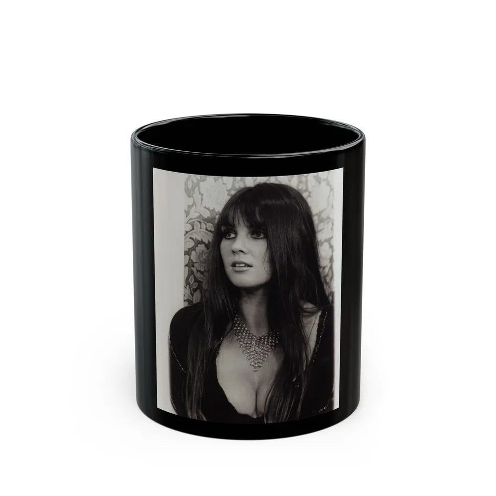 Caroline Munro #332 (Vintage Female Icon) Black Coffee Mug-11oz-Go Mug Yourself