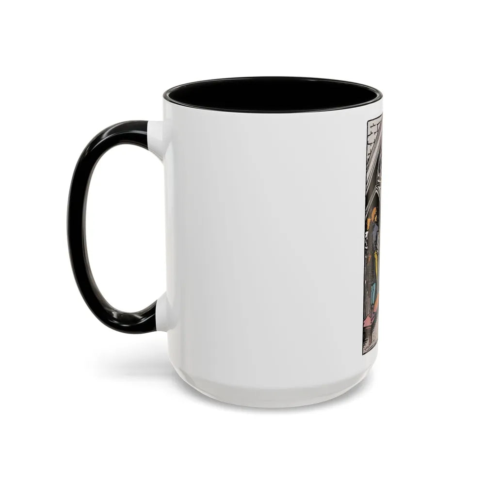 The 3 of Pentacles (Tarot Card) Accent Coffee Mug-Go Mug Yourself