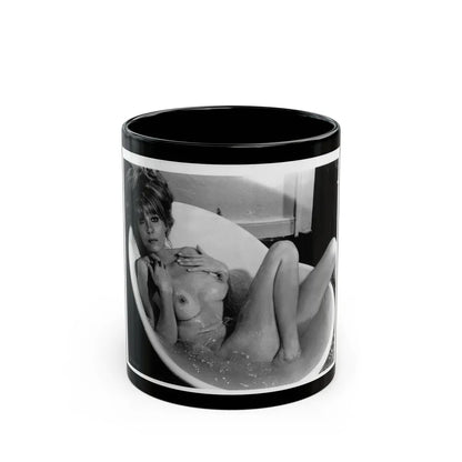 Ingrid Pitt #93 - Topless (Vintage Female Icon) Black Coffee Mug-11oz-Go Mug Yourself