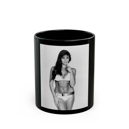 Caroline Munro #14 (Vintage Female Icon) Black Coffee Mug-11oz-Go Mug Yourself