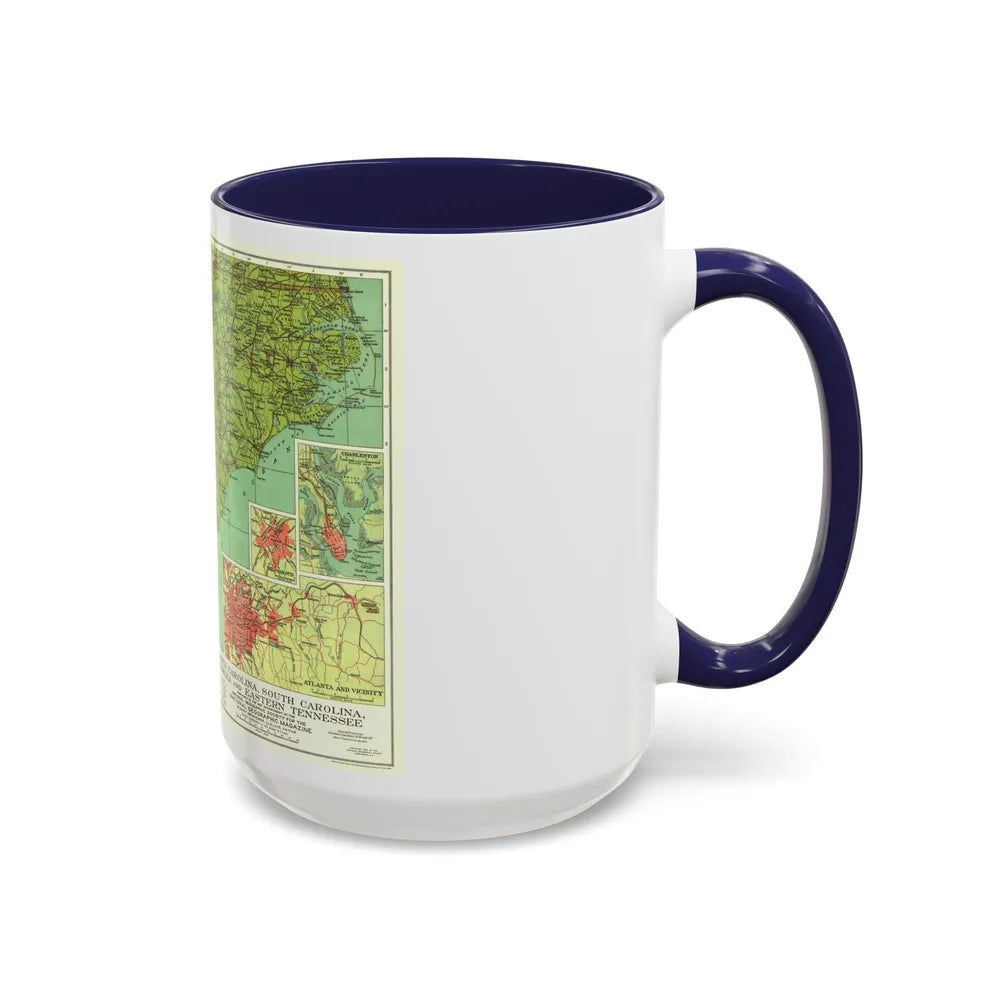 USA - Southeastern (1926) (Map) Accent Coffee Mug-Go Mug Yourself