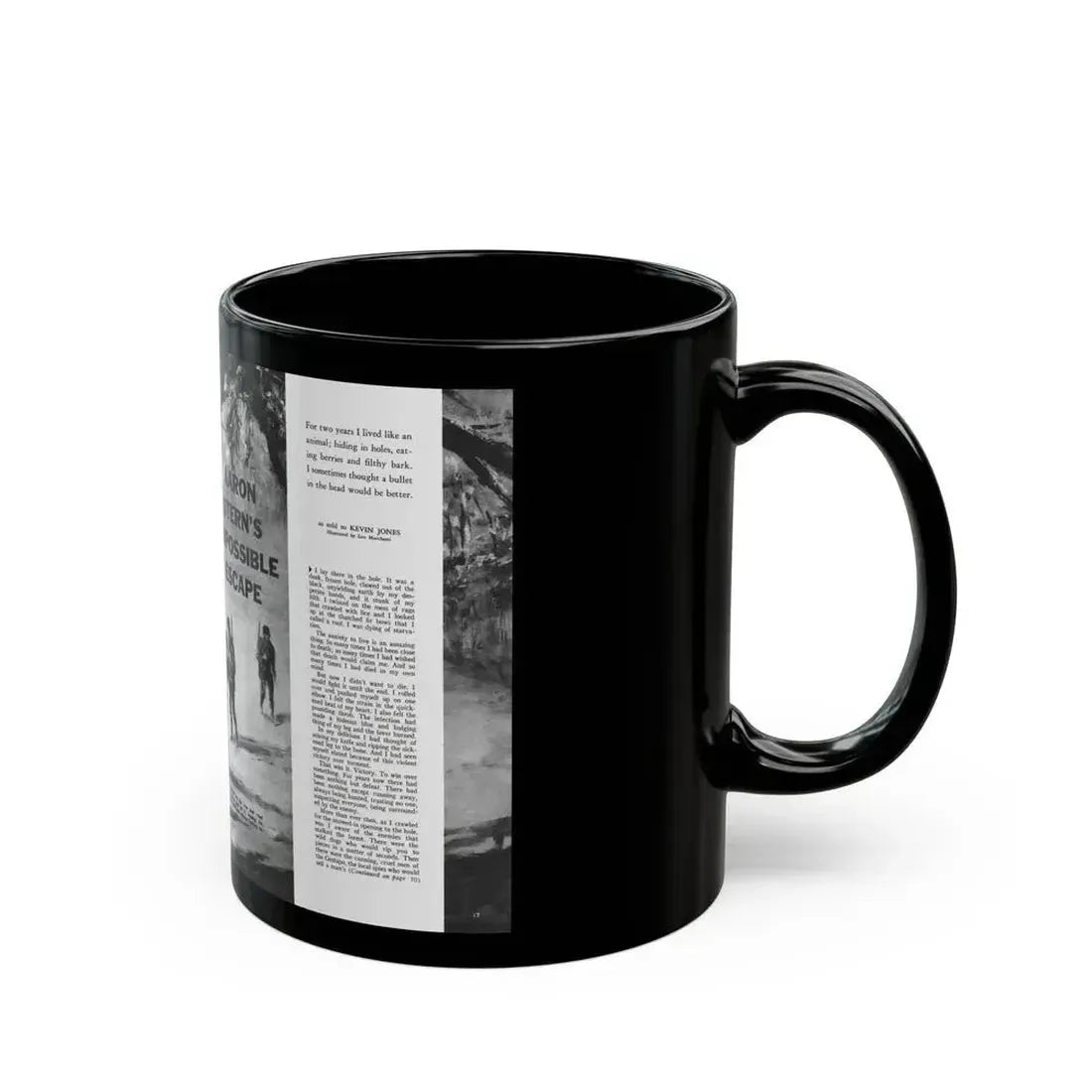 Aaron Stern's Impossible Escape, Male magazine, February 1957 - Black Coffee Mug - Go Mug Yourself
