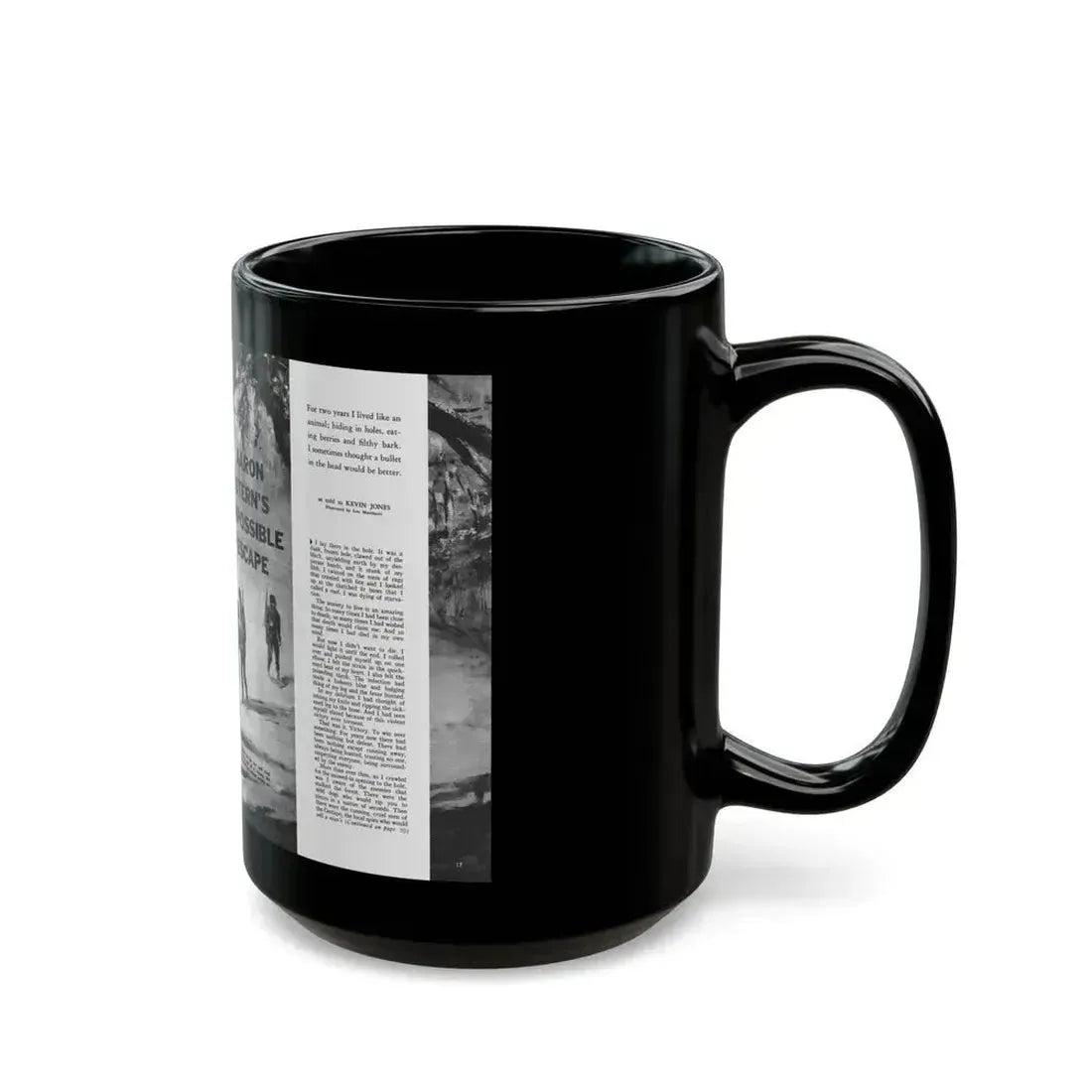 Aaron Stern's Impossible Escape, Male magazine, February 1957 - Black Coffee Mug - Go Mug Yourself
