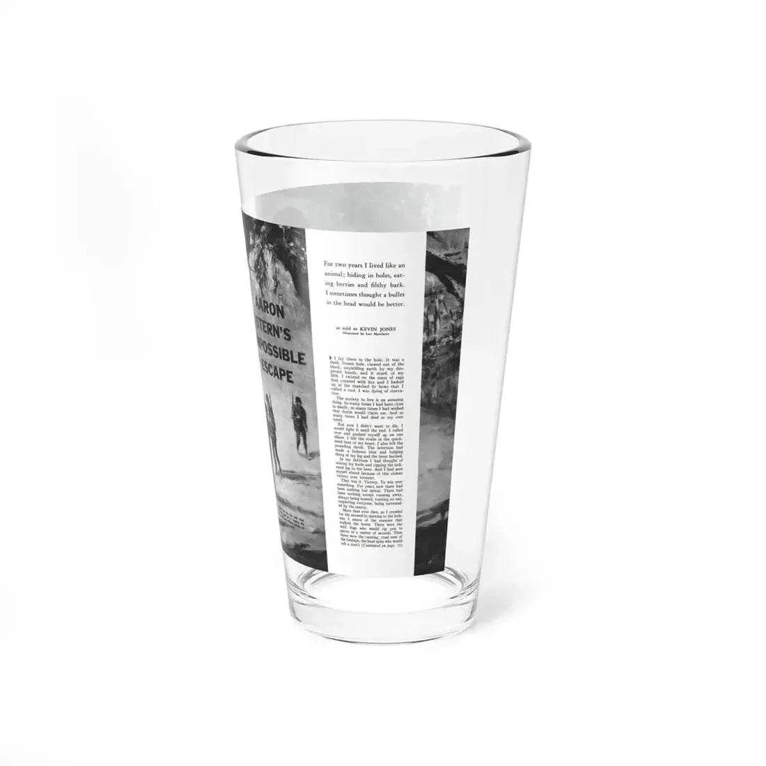 Aaron Stern's Impossible Escape, Male magazine, February 1957 (Magazine Illustration) Pint Glass 16oz - Go Mug Yourself