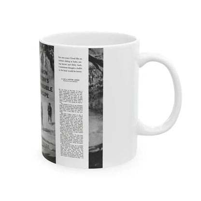Aaron Stern's Impossible Escape, Male magazine, February 1957 - White Coffee Mug - Go Mug Yourself