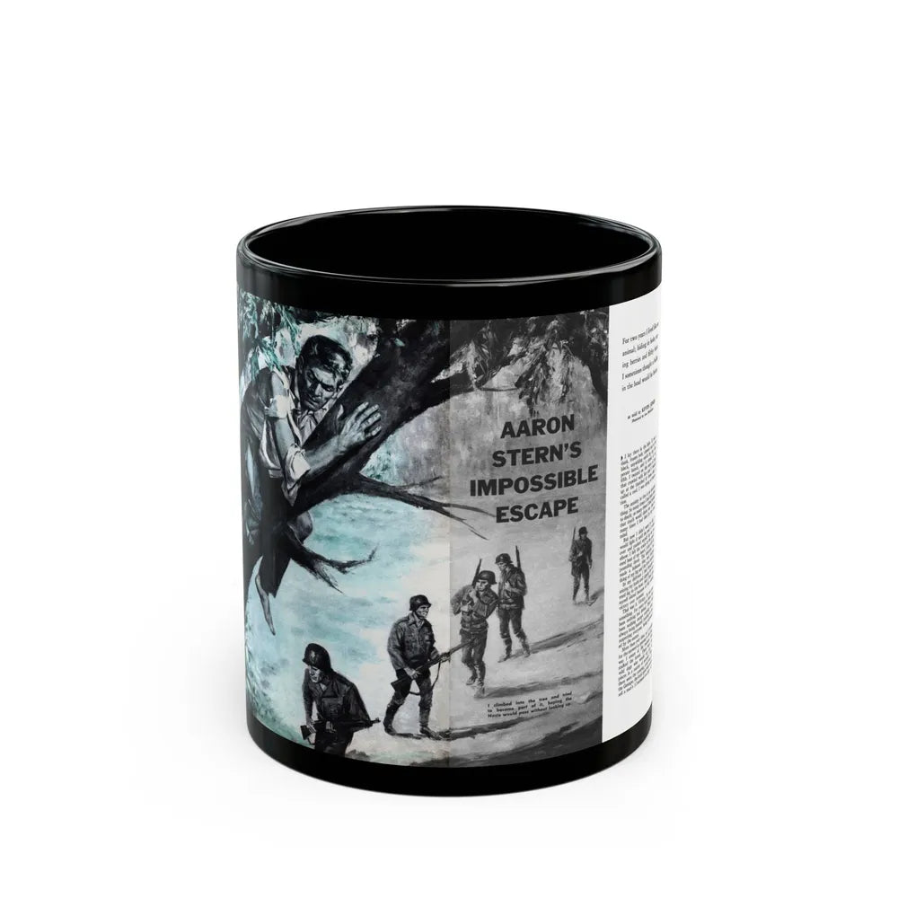 Aaron Stern's Impossible Escape, Male magazine, February 1957 - Black Coffee Mug-11oz-Go Mug Yourself