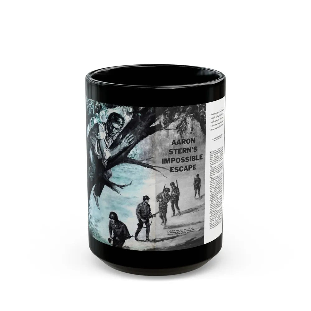 Aaron Stern's Impossible Escape, Male magazine, February 1957 - Black Coffee Mug-15oz-Go Mug Yourself