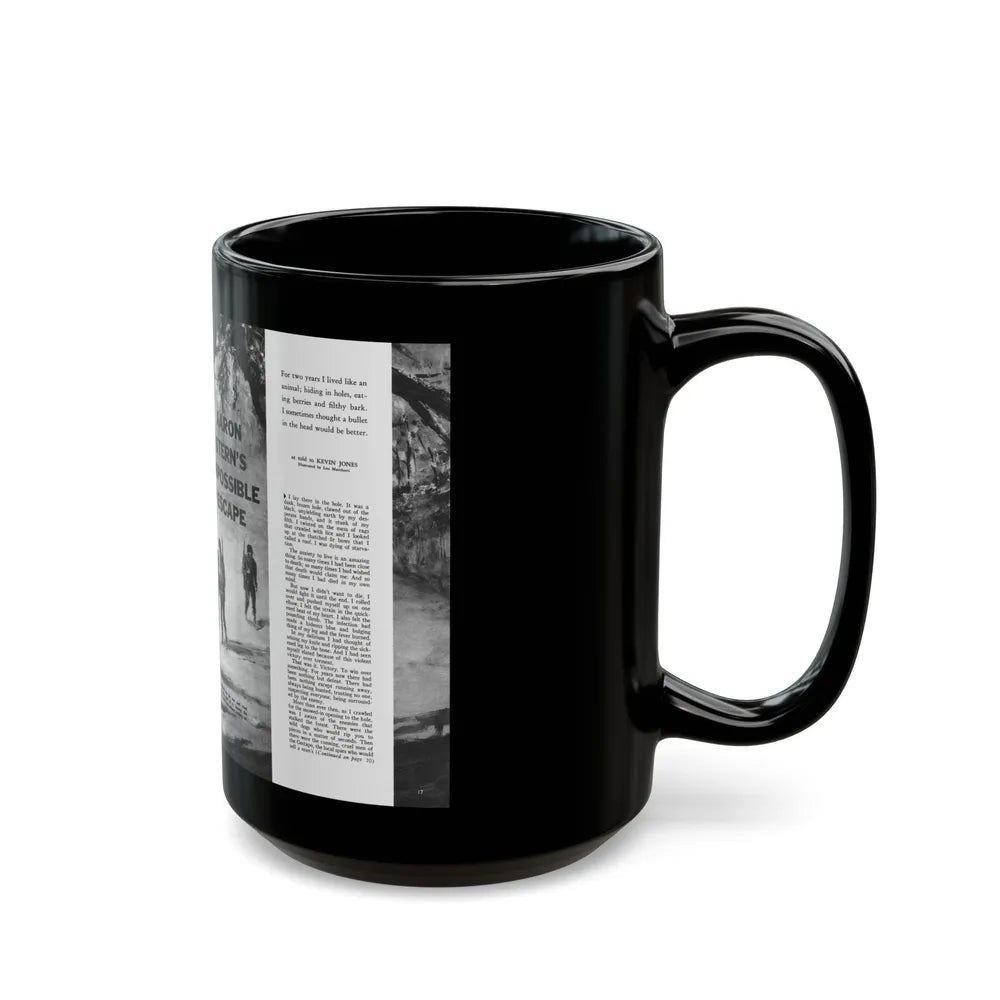 Aaron Stern's Impossible Escape, Male magazine, February 1957 - Black Coffee Mug-Go Mug Yourself