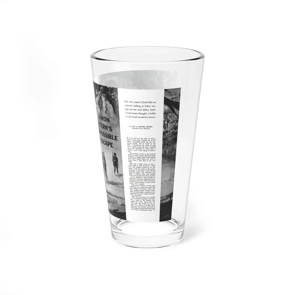 Aaron Stern's Impossible Escape, Male magazine, February 1957 (Magazine Illustration) Pint Glass 16oz-Go Mug Yourself