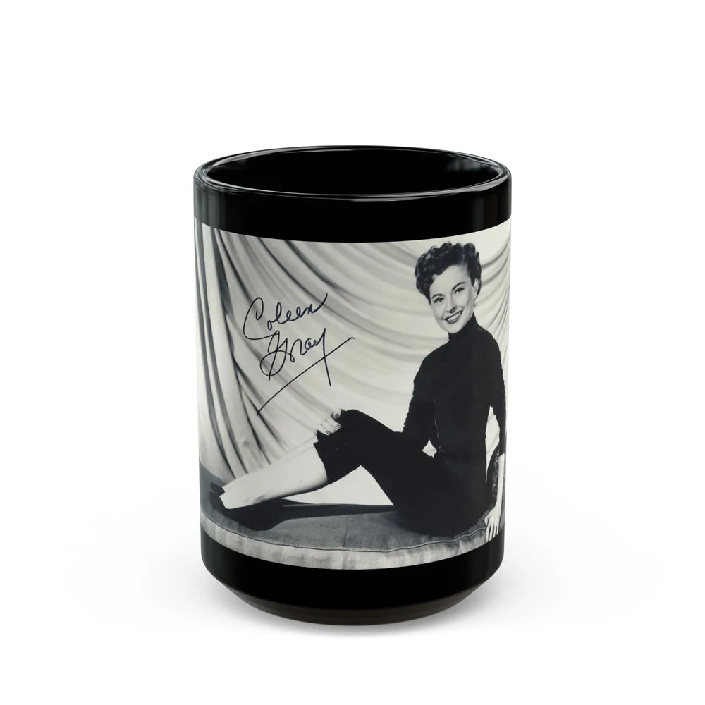 Coleen Gray #29 (Vintage Female Icon) Black Coffee Mug-15oz-Go Mug Yourself