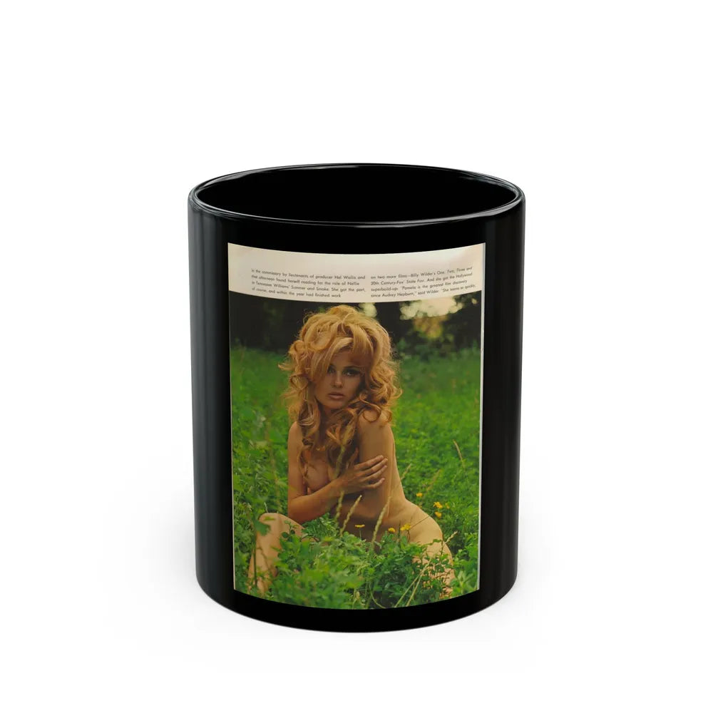 Pamela Tiffin #178 - Playboy February '69 Photo (Vintage Female Icon) Black Coffee Mug-11oz-Go Mug Yourself