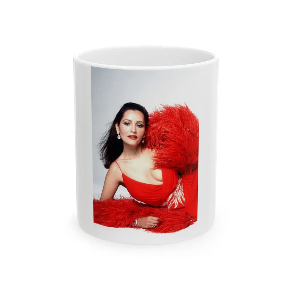 Barbara Carrera #120 (Vintage Female Icon) White Coffee Mug-11oz-Go Mug Yourself