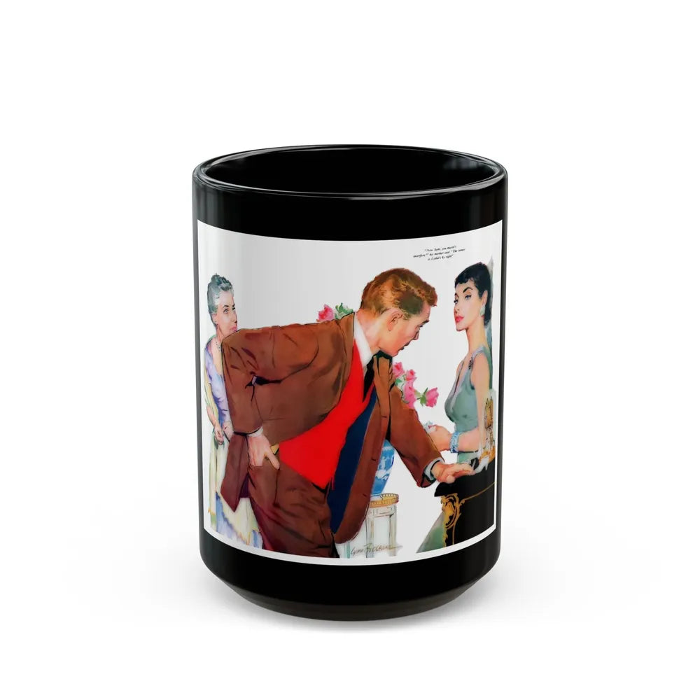 Bride To Be, Woman's Home Companion, August 1955 - Black Coffee Mug-15oz-Go Mug Yourself