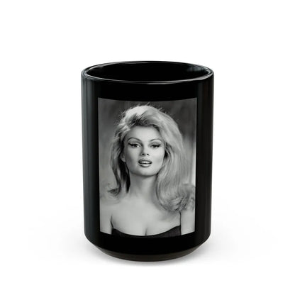 Pamela Tiffin #54 (Vintage Female Icon) Black Coffee Mug-15oz-Go Mug Yourself