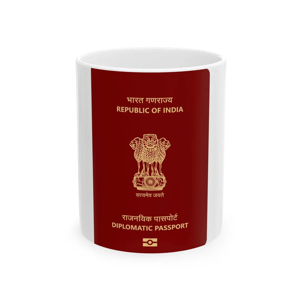 Indian Diplomatic Passport - White Coffee Mug-11oz-Go Mug Yourself