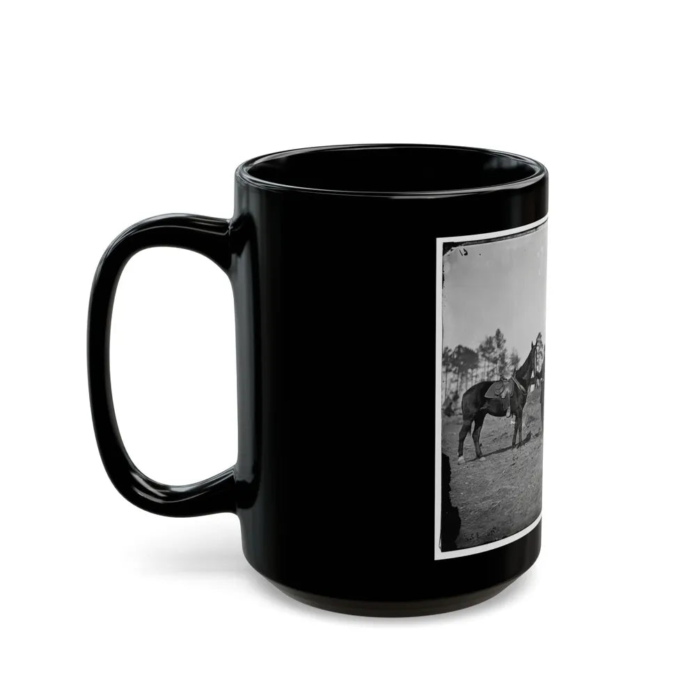 Falmouth, Virginia. Col. George Henry Sharpe's Horses, Headquarters, Army Of The Potomac (U.S. Civil War) Black Coffee Mug-Go Mug Yourself