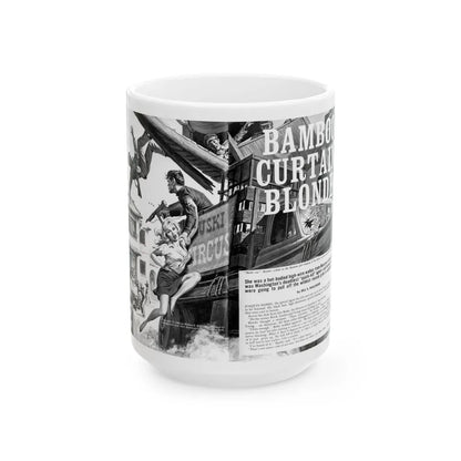 Bamboo Curtain Blonde, For Men Only, February 1966 - White Coffee Mug-15oz-Go Mug Yourself