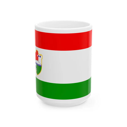 Flag of Central Bosnia Canton Bosnia and Herzegovina - White Coffee Mug-15oz-Go Mug Yourself