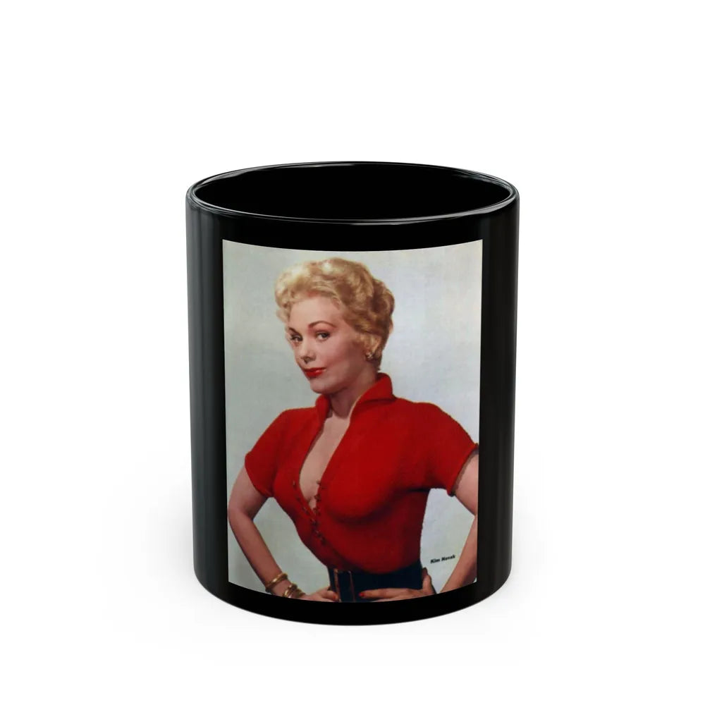 Kim Novak #65 (Vintage Female Icon) Black Coffee Mug-11oz-Go Mug Yourself