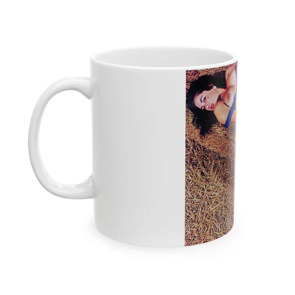 June Palmer #177 - Topless (Vintage Female Icon) White Coffee Mug-Go Mug Yourself