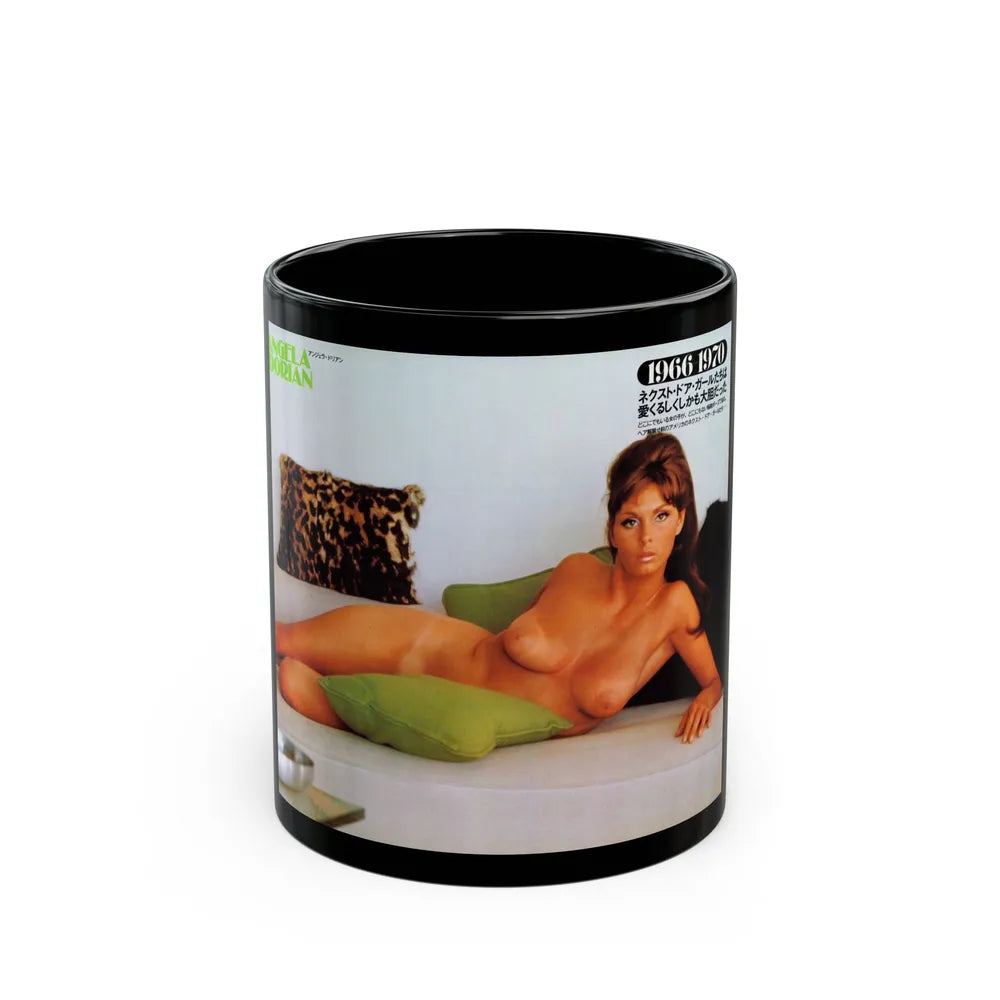 Victoria Vetri #107 - Topless (Vintage Female Icon) Black Coffee Mug-11oz-Go Mug Yourself