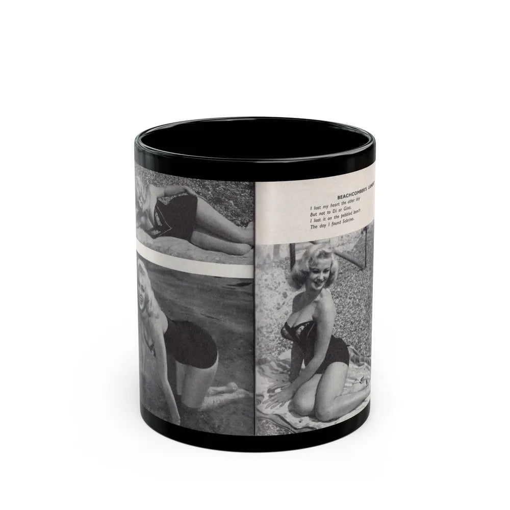 Norma Sykes #159 - 66 PHOTOGRAPHS OF Sabrina U.K. Pocket Mag. Pages 48 & 49 (Vintage Female Icon) Black Coffee Mug-11oz-Go Mug Yourself