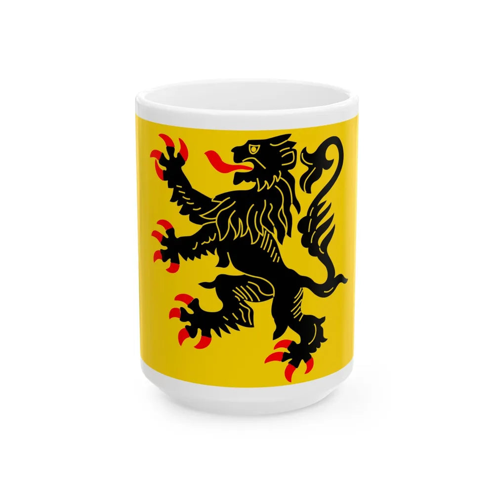 Flag of Nord Pas de Calais France - White Coffee Mug-15oz-Go Mug Yourself